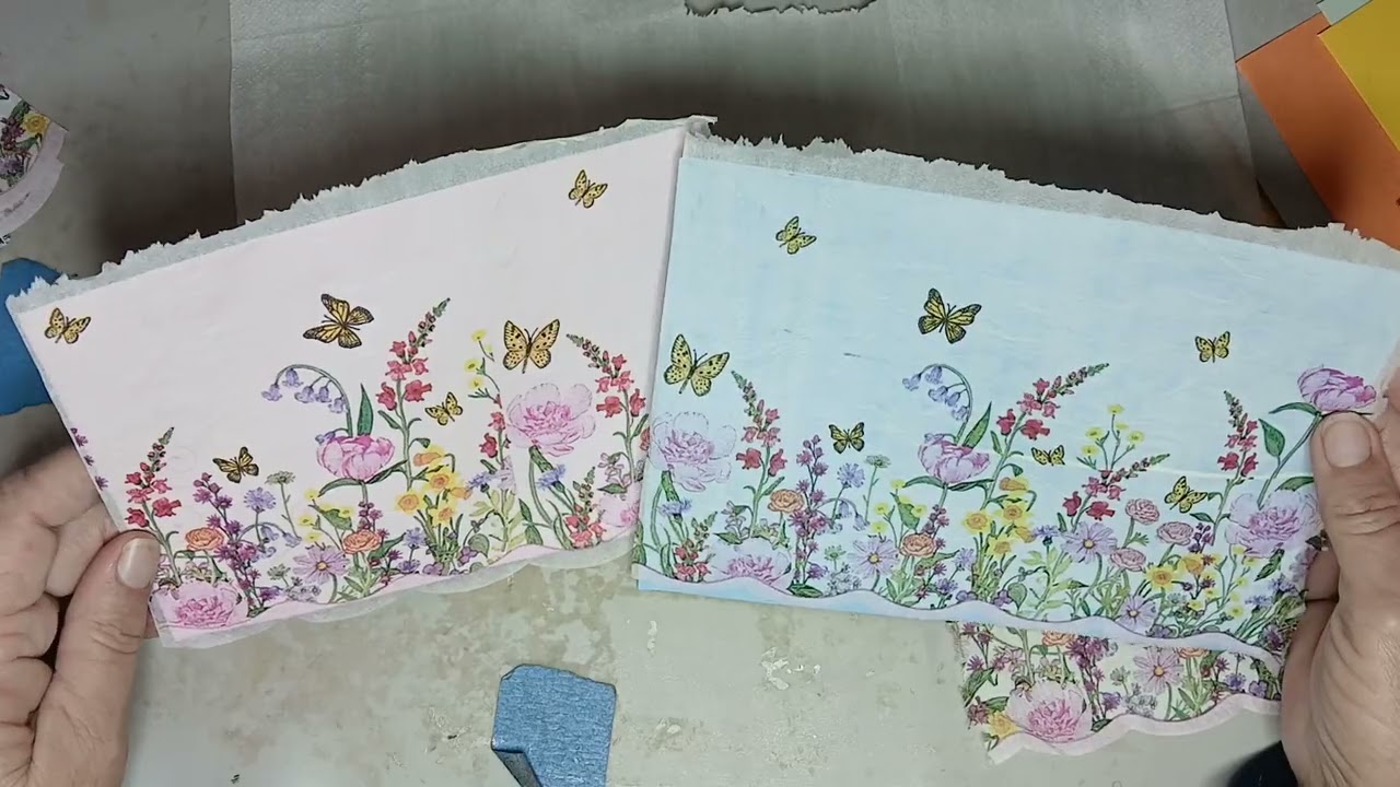 Using napkins to cover envelopes