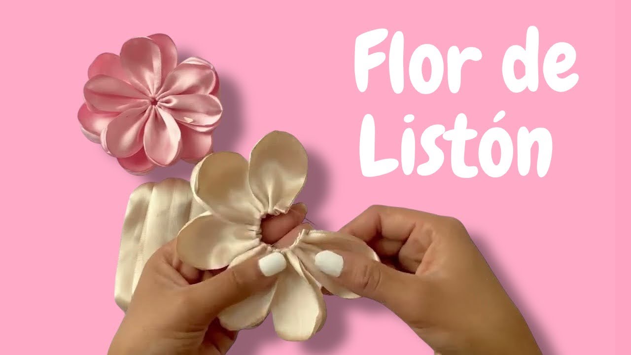 Como hacer una flor de list&oacute;n/ satin ribbon rose/ ROSA ETERNA