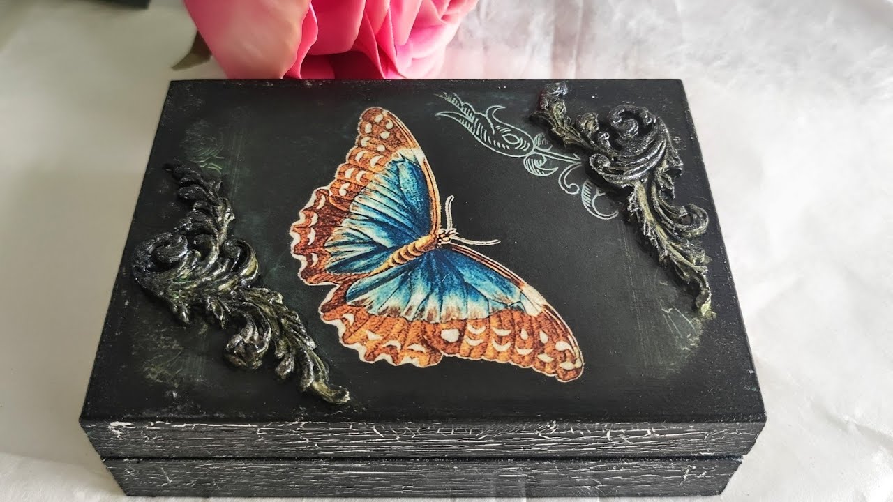 Szkatułka,pudełko decoupage/ casket,decoupage box @ElfikaStudioArt #decoupage #diy #tutorial