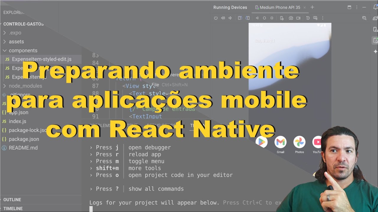 Como Preparar o Ambiente para React Native | Instala&ccedil;&atilde;o do Android Studio + Node.js + Expo