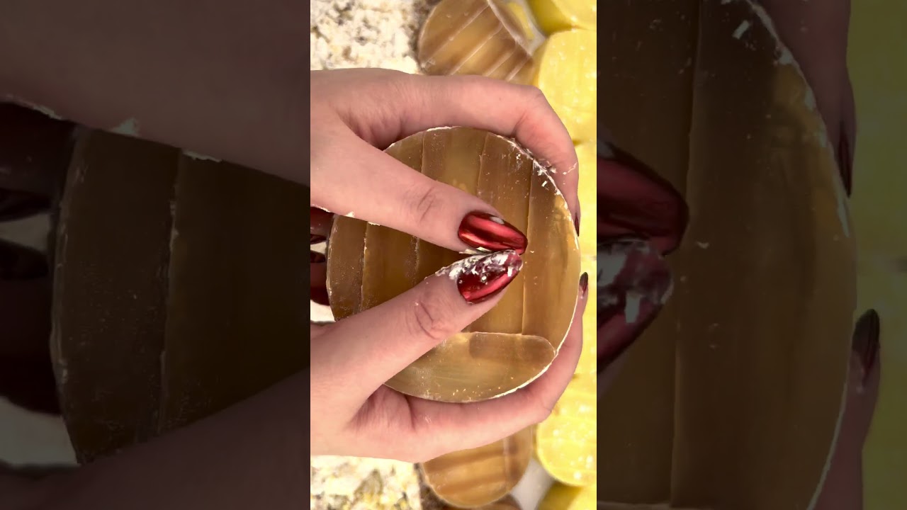 Cracking STARCH SOAP BOXES 📦🧼 Oddly Satisfying video 💛 ASMR SOAP #shorts