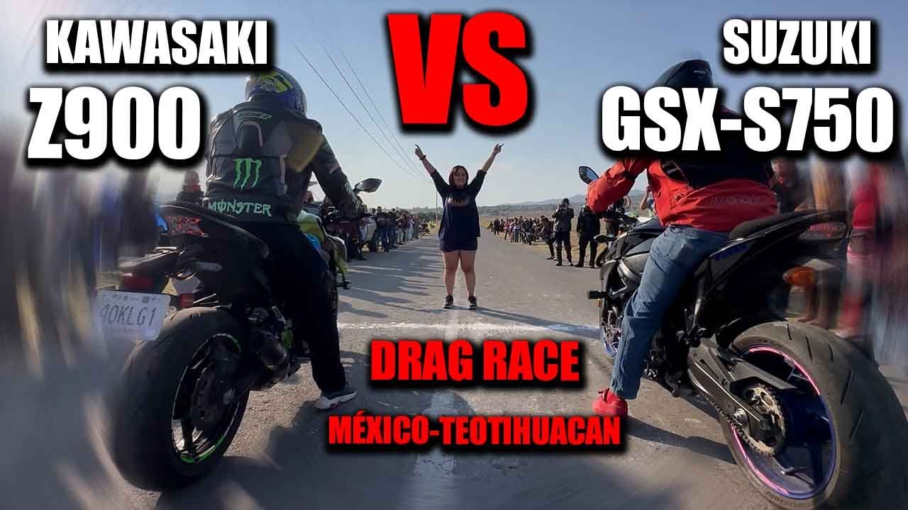 ❌Kawasaki Z900 🆚 Suzuki GSX-S 750 🔥 Drag race batalla FULLGASS