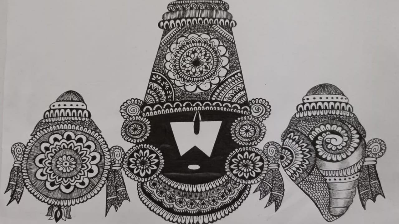 Mandala art | Lord Balaji / Venkateshwara Mandala Art | Step by Step | Artist Kaarthikeya |