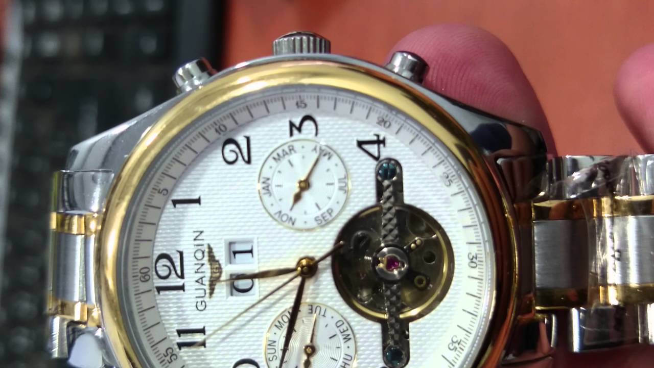 GUANQIN Men Calendar Automatic Mechanical Watch