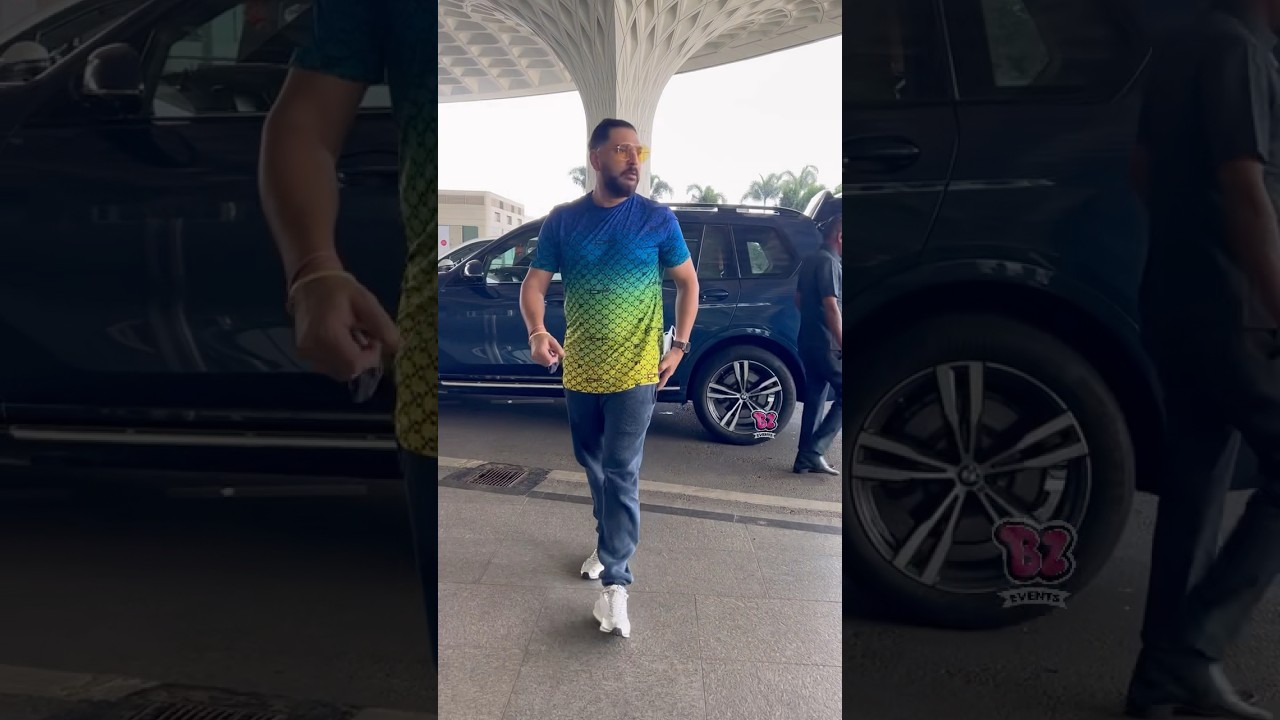 "Cricket legend Yuvraj Singh spotted at the airport 