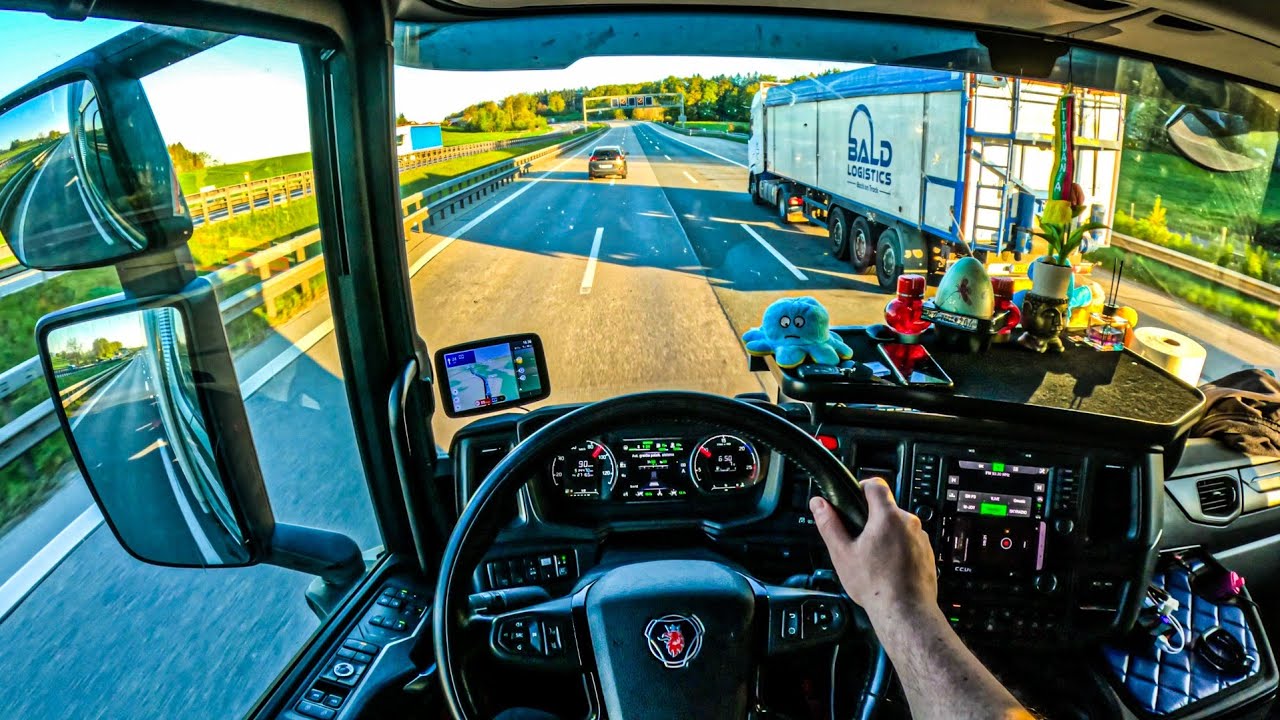 ASMR 🇩🇪 POV Truck Driving Scania R500 | Thrilling Drive In Germany Highways | 4k HD |