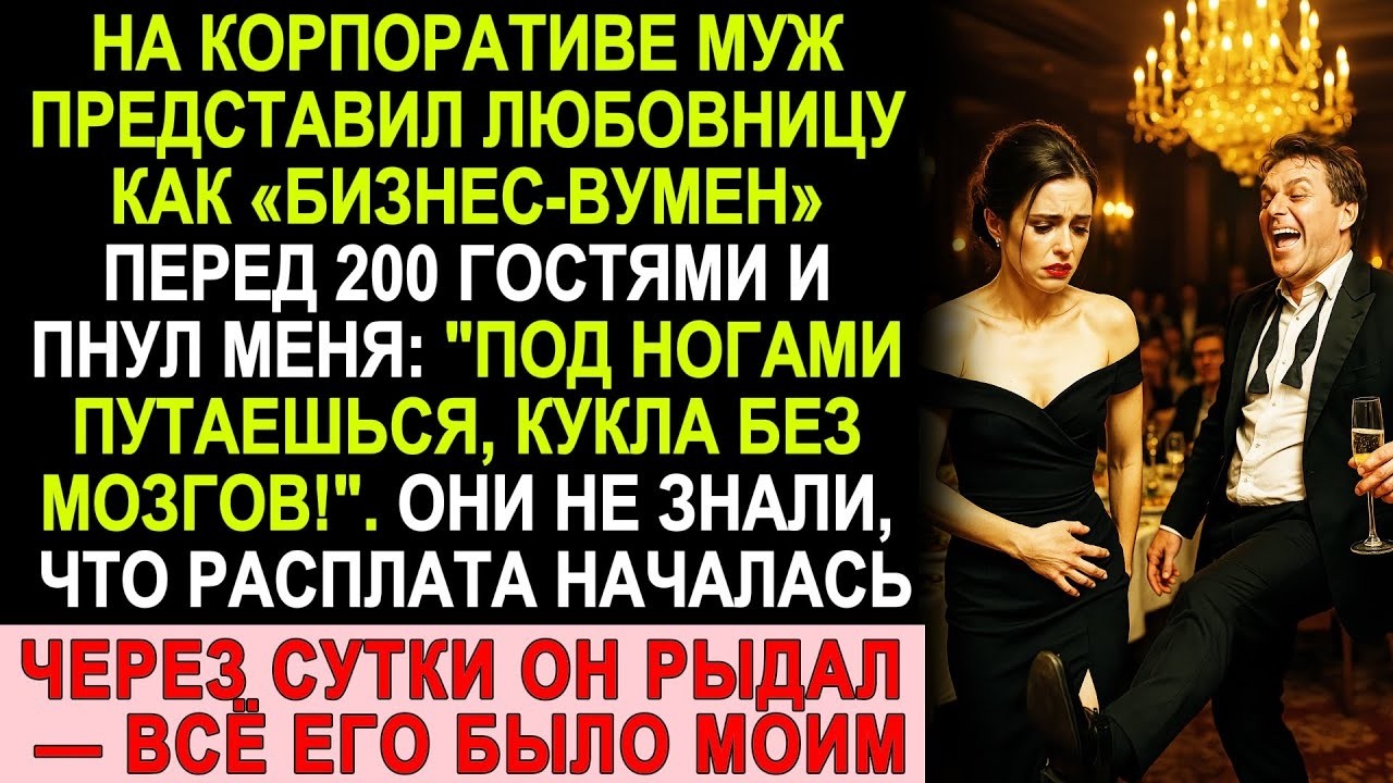 Муж унизил меня на корпоративе перед 200 гостями — но уже через сутки всё его стало моим!