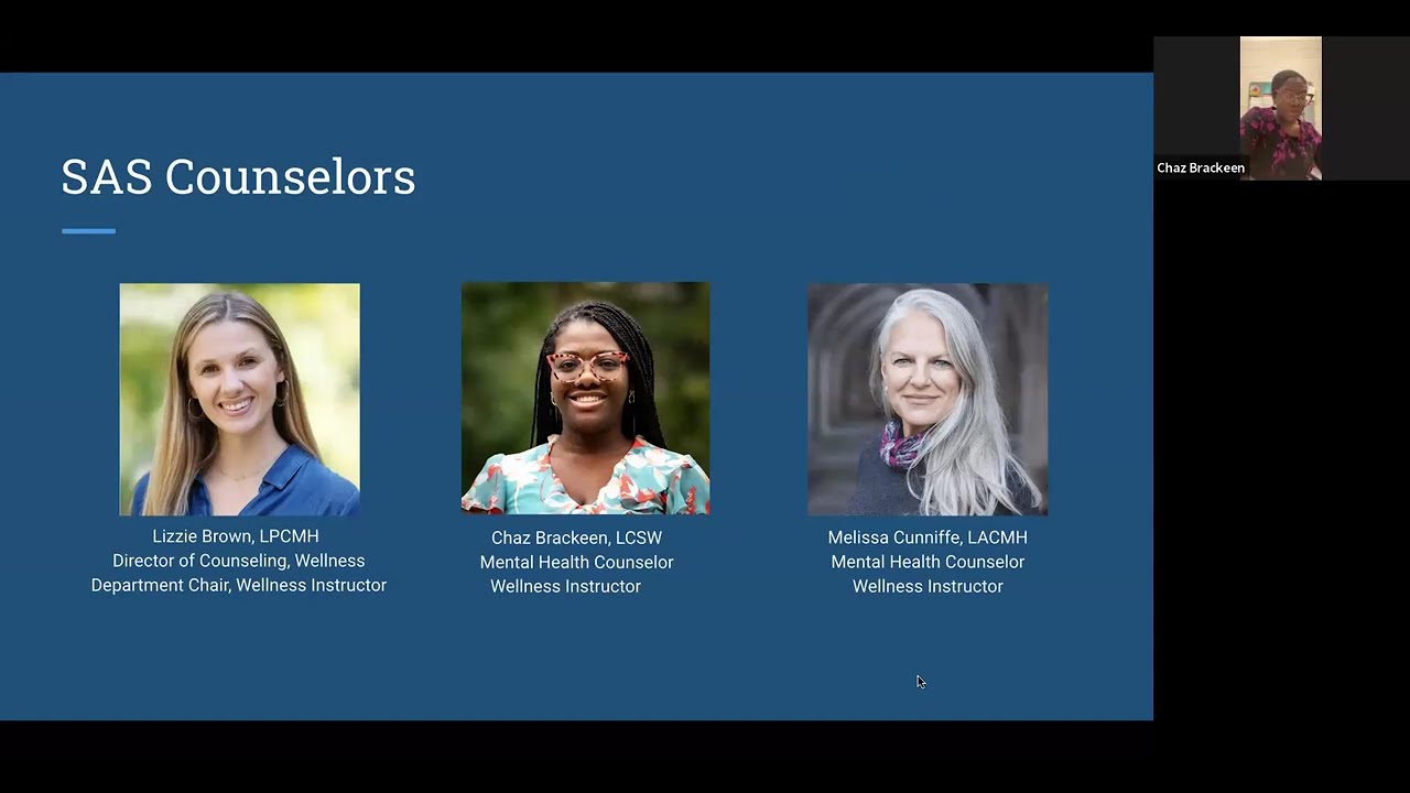 Parent Virtual Series: Mental Health at SAS