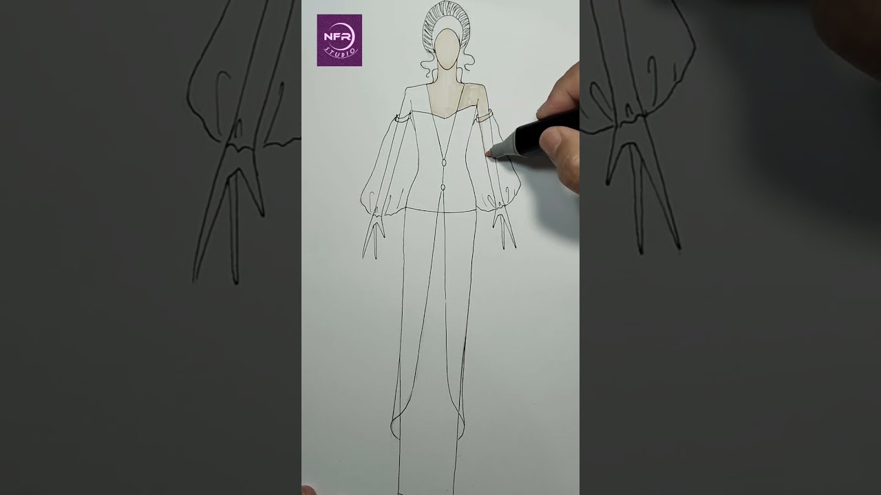 Fashion Design Sketch Modern Kebaya #fashiondesign #fashionsketch