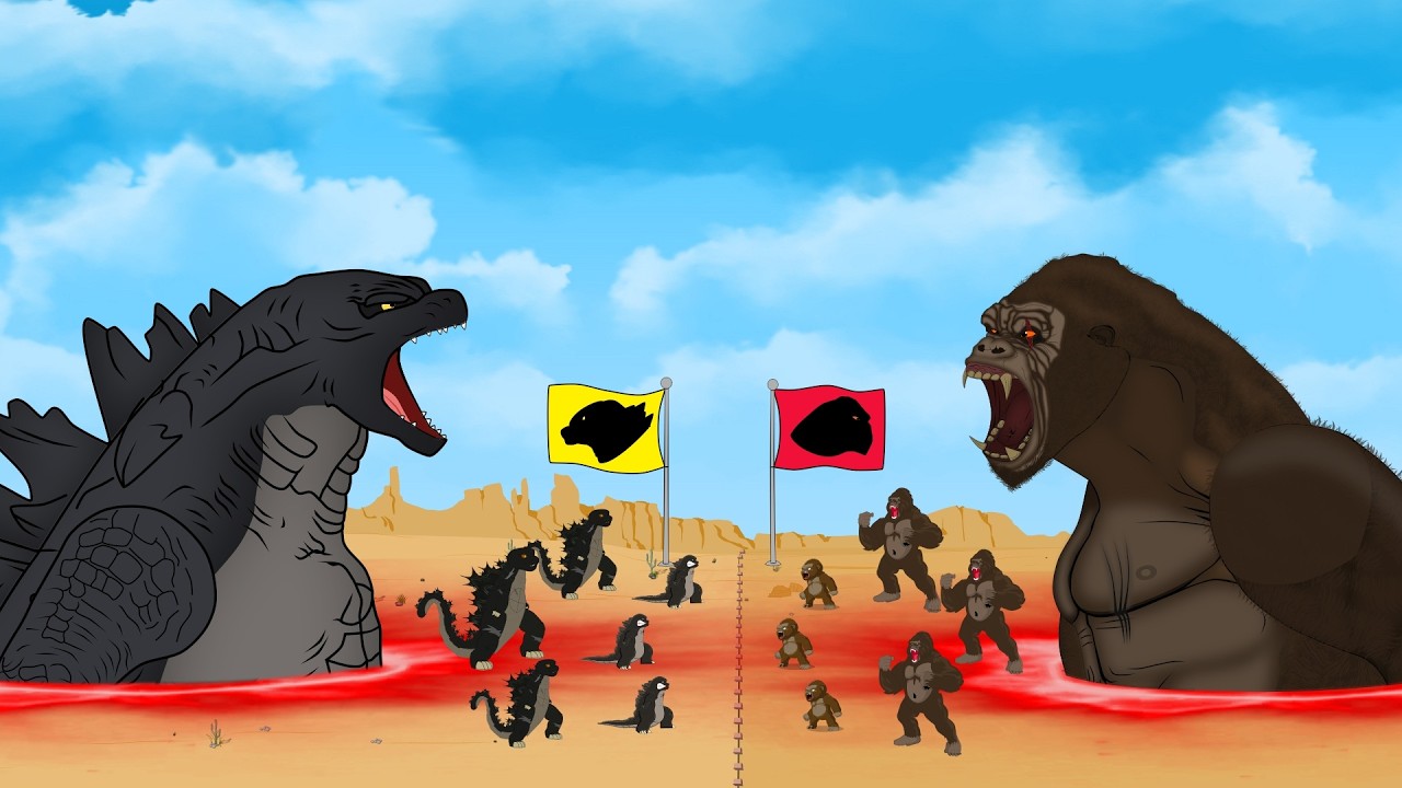 Evolution of Godzilla vs. King Kong: Head-to-Head Comparison (Cartoon)