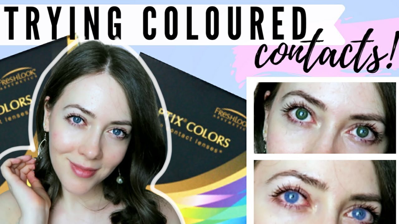 Контактные линзы Freshlook Color TRY ON для голубых глаз (зеленых и фиолетовых)