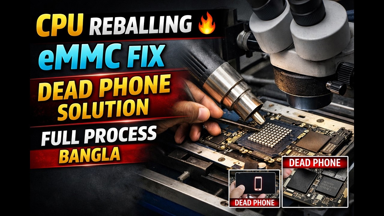 CPU & eMMC Reballing Full Process 🔥 Dead Phone Repair  BGA Rework Bangla Tutorial