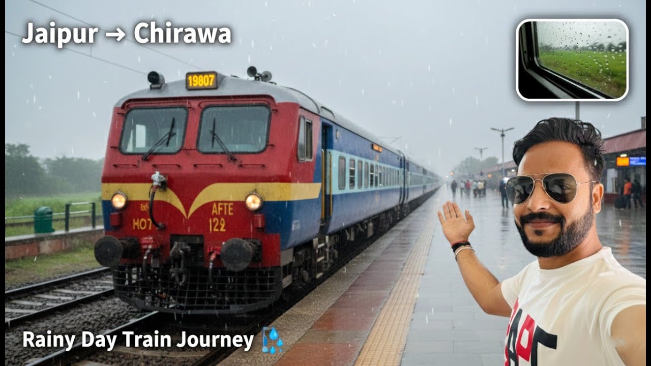 जयपुर से चिड़ावा Train Journey | 19807 Kota Hisar Express | Rainy Day Scenic Ride 🚆🌧️ | I M GK