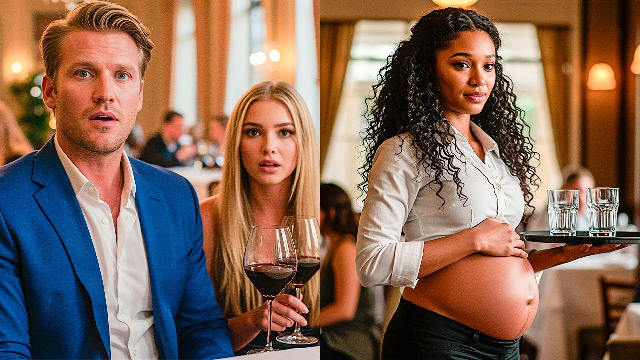 MILLIONAIRE TAKES NEW GIRLFRIEND TO DINNER, BUT SEES BLACK EX-WIFE, 7 MONTHS PREGNANT AS A WAITRESS…