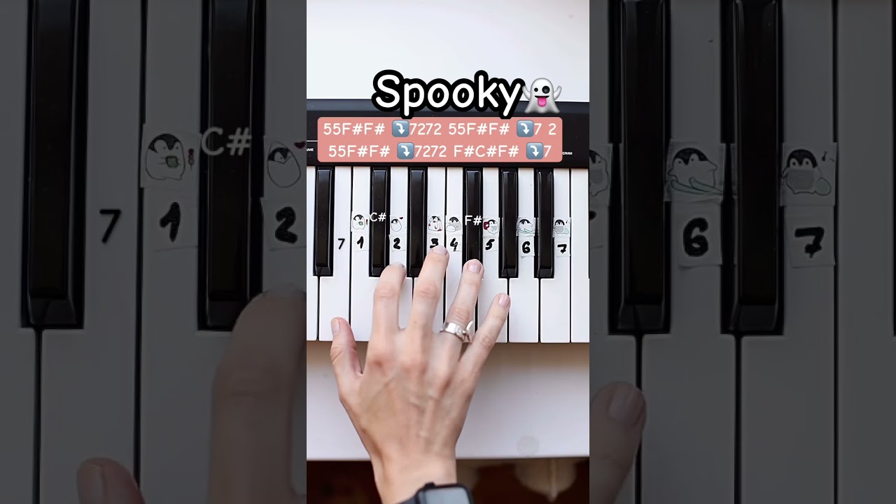 👻Spooky🎹|Tutorial piano #piano #tutorial #halloween #lessons