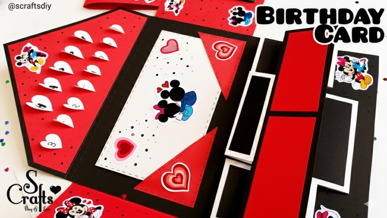 Birthday Card ideas | Mickey Mouse Card | Handmade anniversary card | S Crafts #scraftsdiy #shorts 