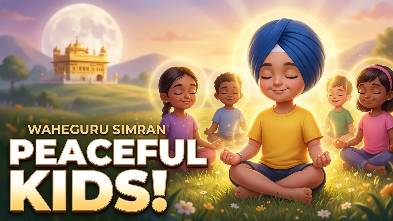 Waheguru Simran for Kids 🌙 Peaceful Sikh Meditation for Sleep & Calm 4k