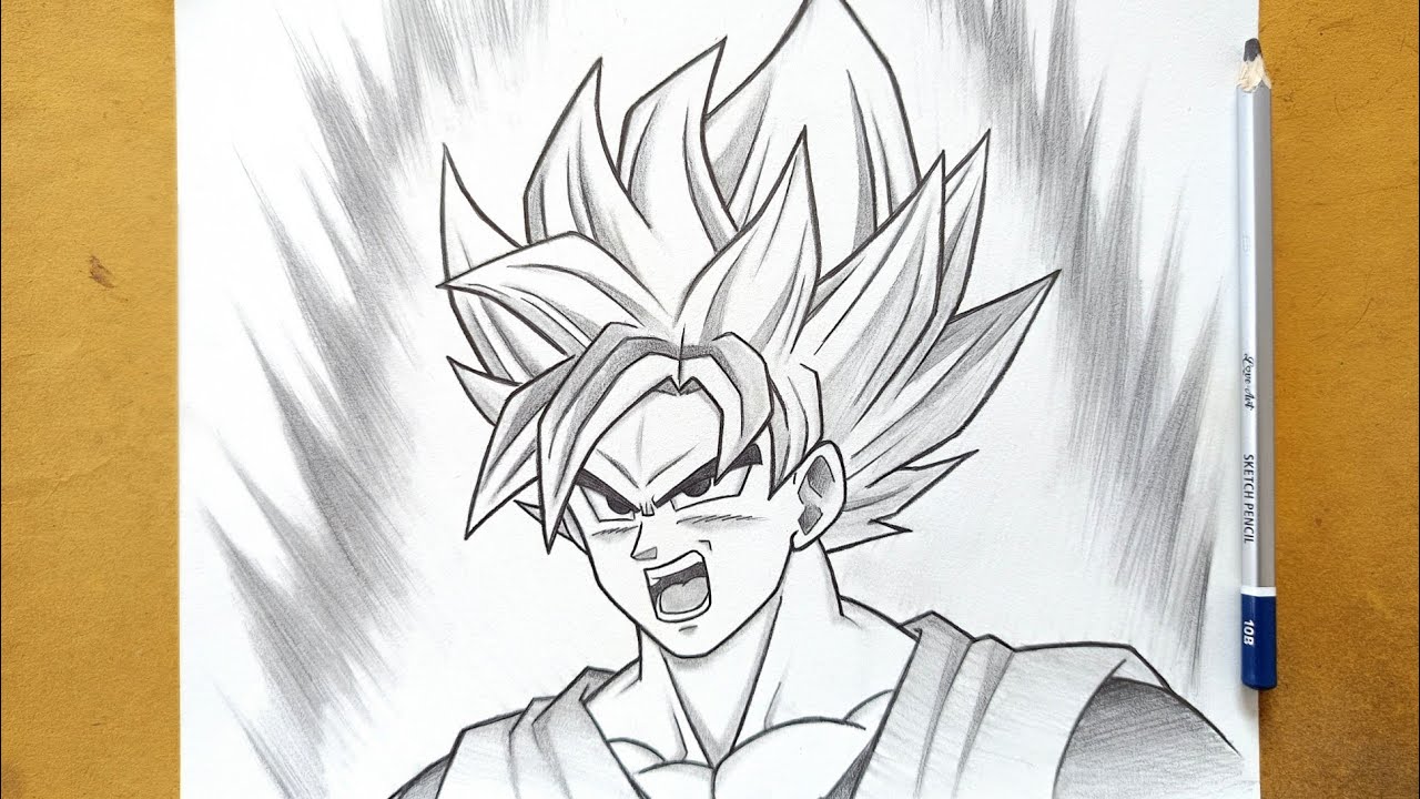 Easy drawing || How to draw Goku super saiyan blue step by step || Anime drawing tutorial