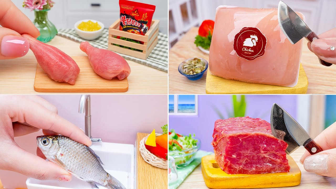 Mini Cooking Recipes 🍗 3000+ Delicious Miniature Food Cooking Compilation 💖 Beef, Fish, lava Chicken