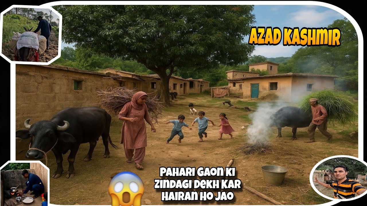 Daily Village Life in the Mountains of Azad Kashmir | Hardworking People & Simple Living 