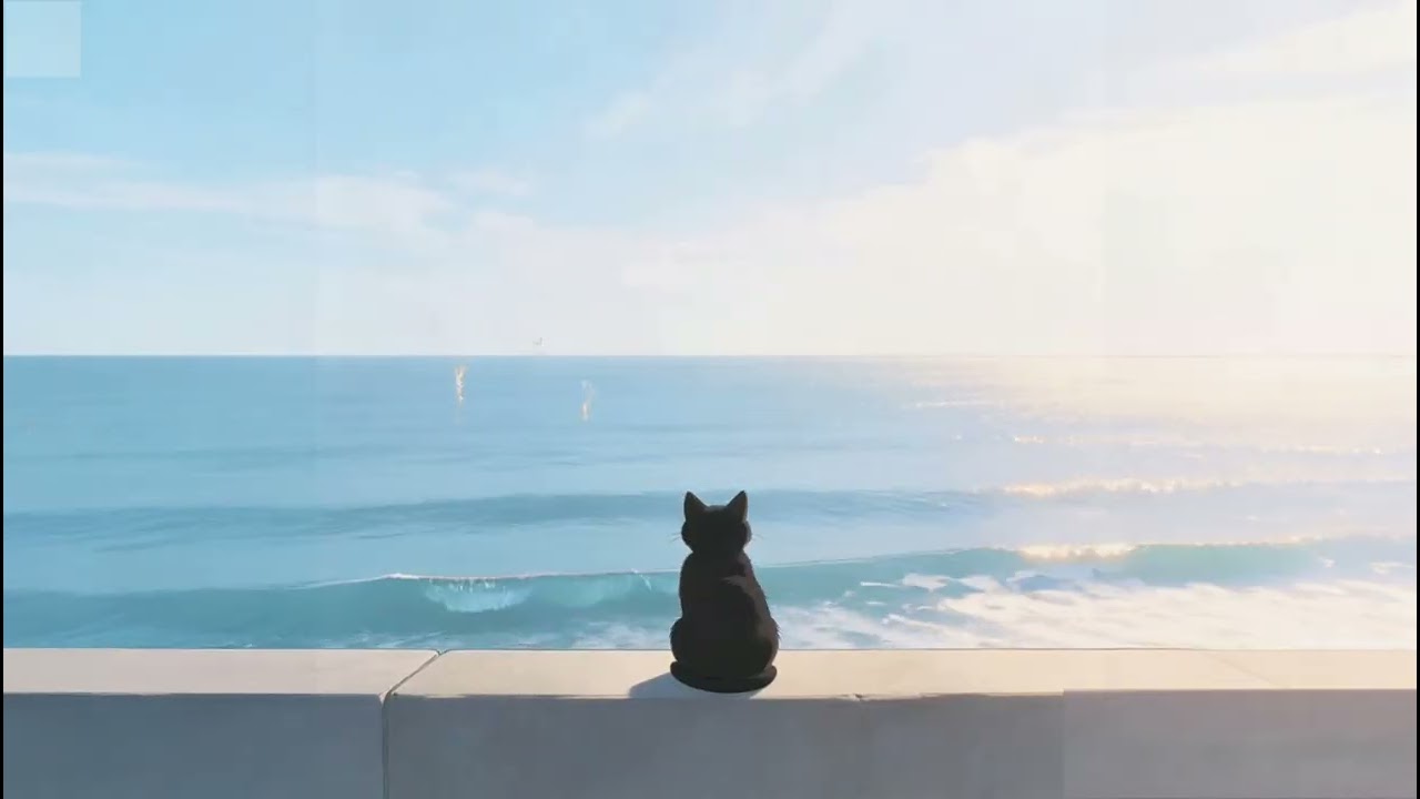 Lonely Cat by the Sea 🌊 Lofi Beats to Relax, Study & Sleep
