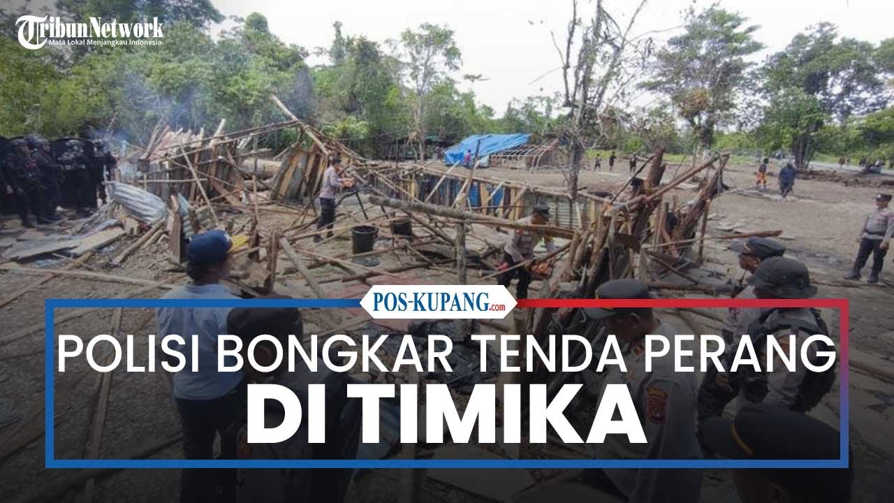 180 Personel Polisi Bongkar Tenda Perang di Kwamki Narama Timika