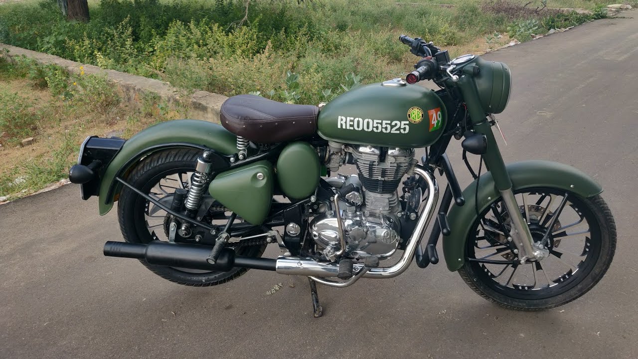Royal Enfield vinyl wrapping military green || bullet modification || sikar wrap