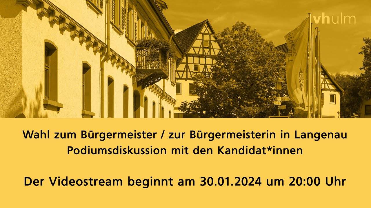 Podiumsdiskussion zur Wahl des Langenauer Bürgermeisters / der Bürgermeisterin