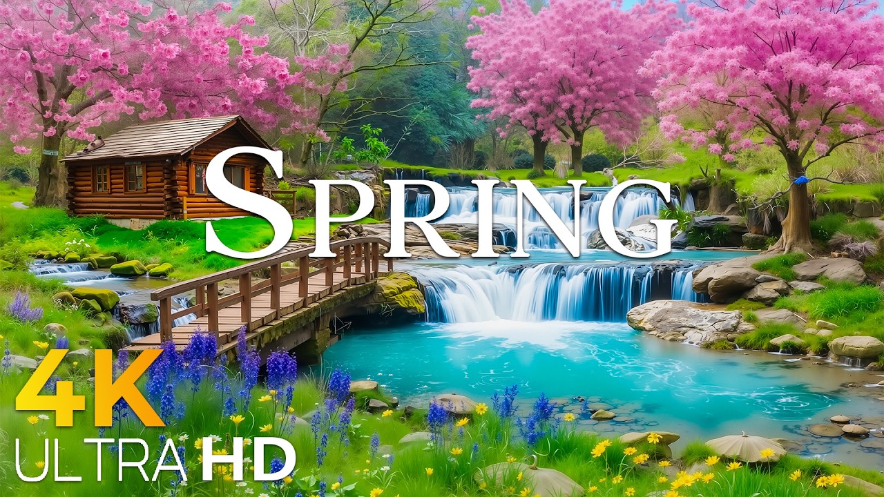 Swiss Spring Nature 4K 🌸 Blooming Valleys & Serene Alpine Views