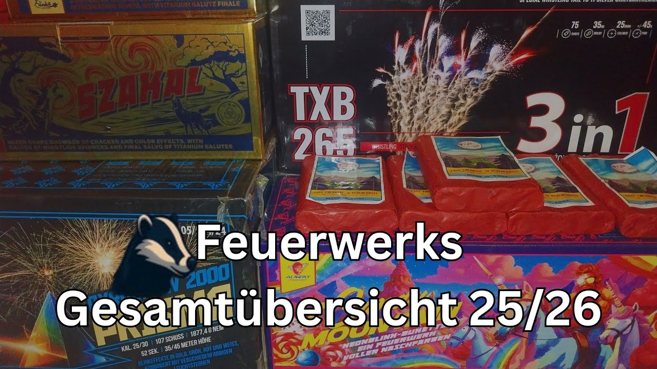 Mein Feuerwerks sortiment für 25/26