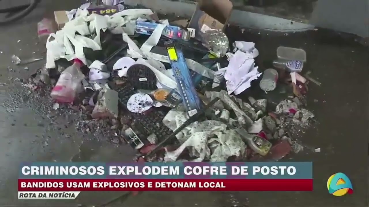 Rota da notícia- Ataque com explosivos destrói caixa eletrônico em posto de combustíveis