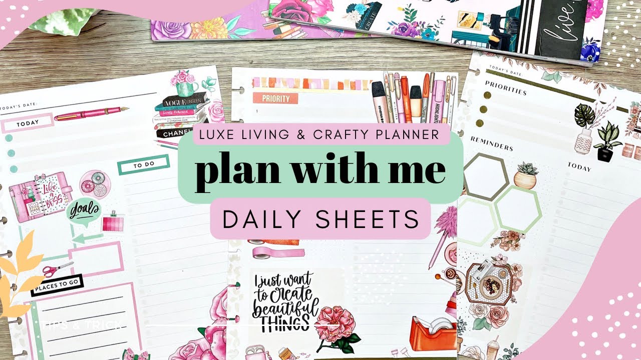 PLAN WITH ME | LUXE LIVING & CRAFTY PLANNER DAILY SHEETS | THE HAPPY PLANNER