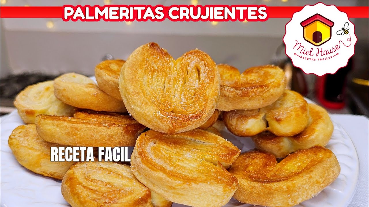 RECETA FACIL palmeritas hojaldradas RIQUIISIMASSS