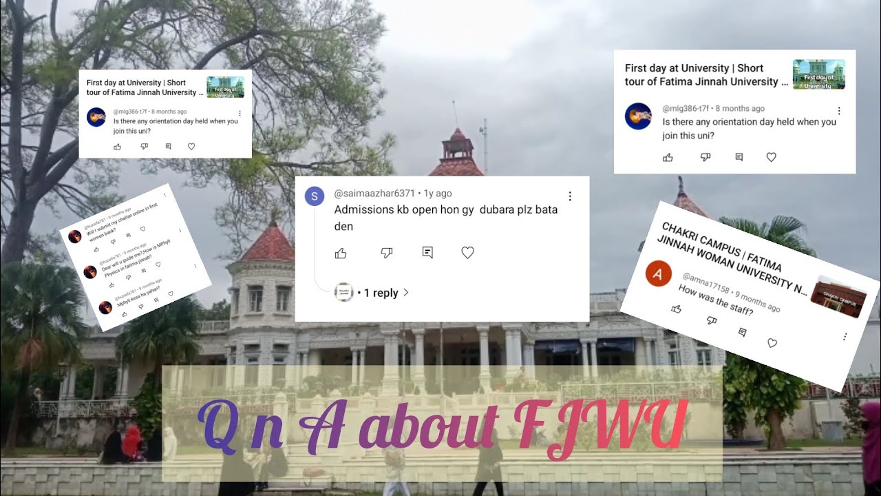 QnA video | Answering few questions about Fatima Jinnah Women University (Part 1)