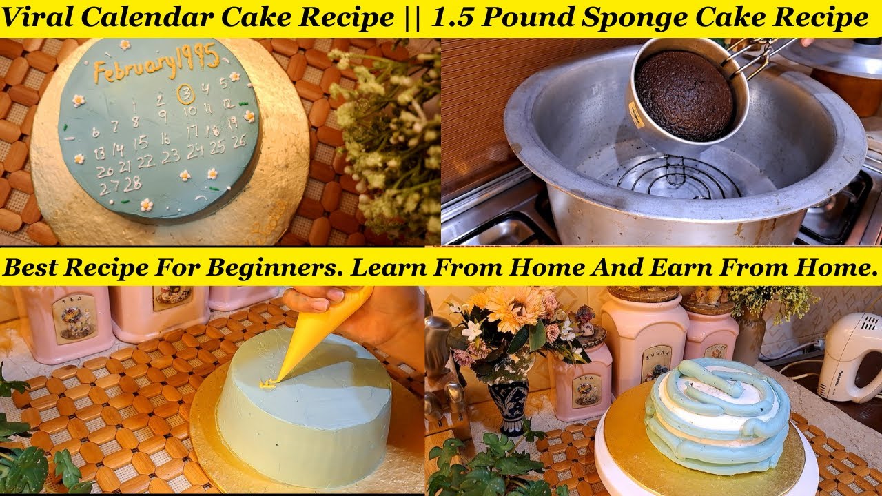 Calendar Cake || Calendar Cake Without Fondant || 1.5 Pound Cake Recipe ||  @AimonsCookingStories.