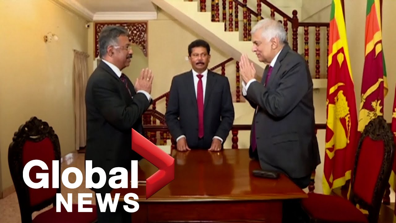 Sri Lanka's acting president sworn in, promises &ldquo;rule and law&rdquo; amid political chaos