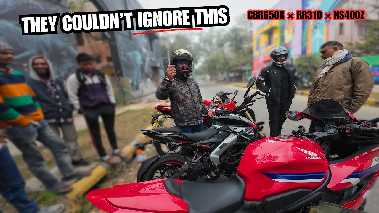 Public Reactions Went Crazy When These 3 Bikes Stopped Together 😳