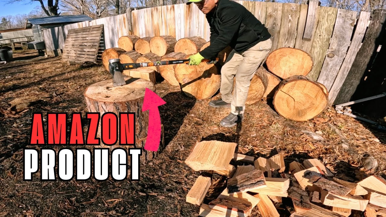 Splitting wood with Amazon product