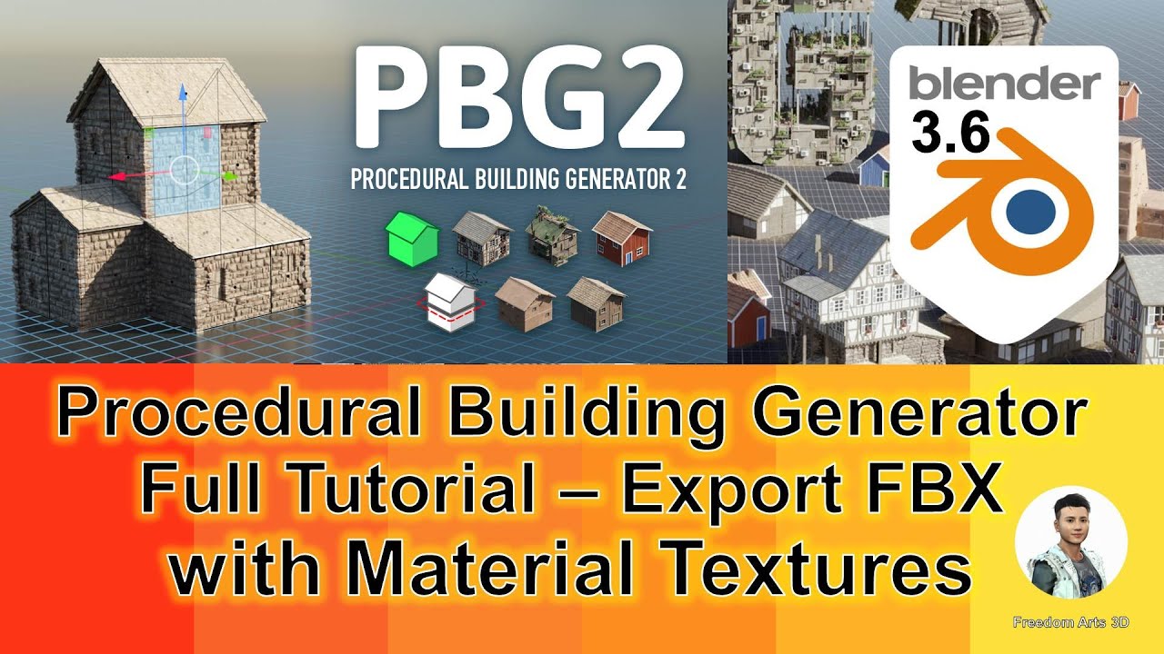 Procedural Building Generator 2 - Blender 3.6 Tutorial - Generate & Export FBX