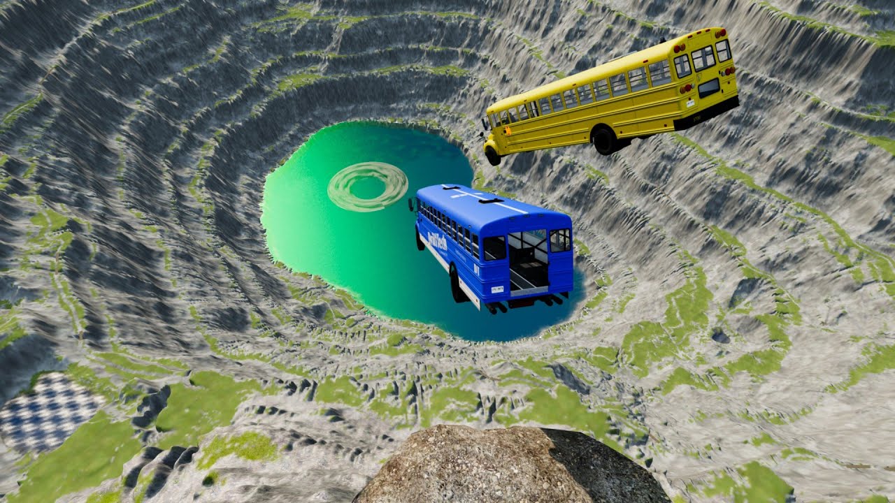 Stair Jumps Down  Car Crashes Compilation in BeamNG Drvie 