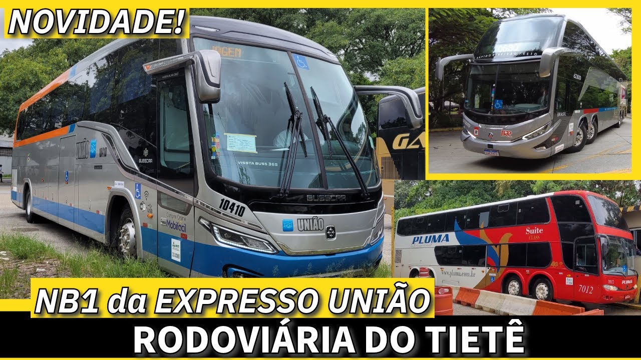 MOVIMENTAÇÃO RODOVIARIA TIETÊ | BUSSCAR NB1 da EXPRESSO UNIÃO, G6 1800 DD da PLUMA!