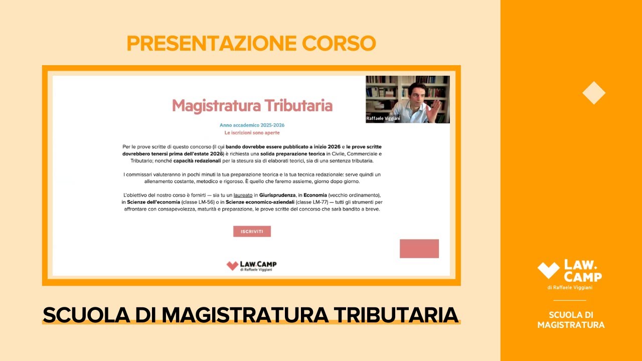 Presentazione ⁣⁣⁣Scuola di Magistratura Tributaria  - Corsi 2025-2026