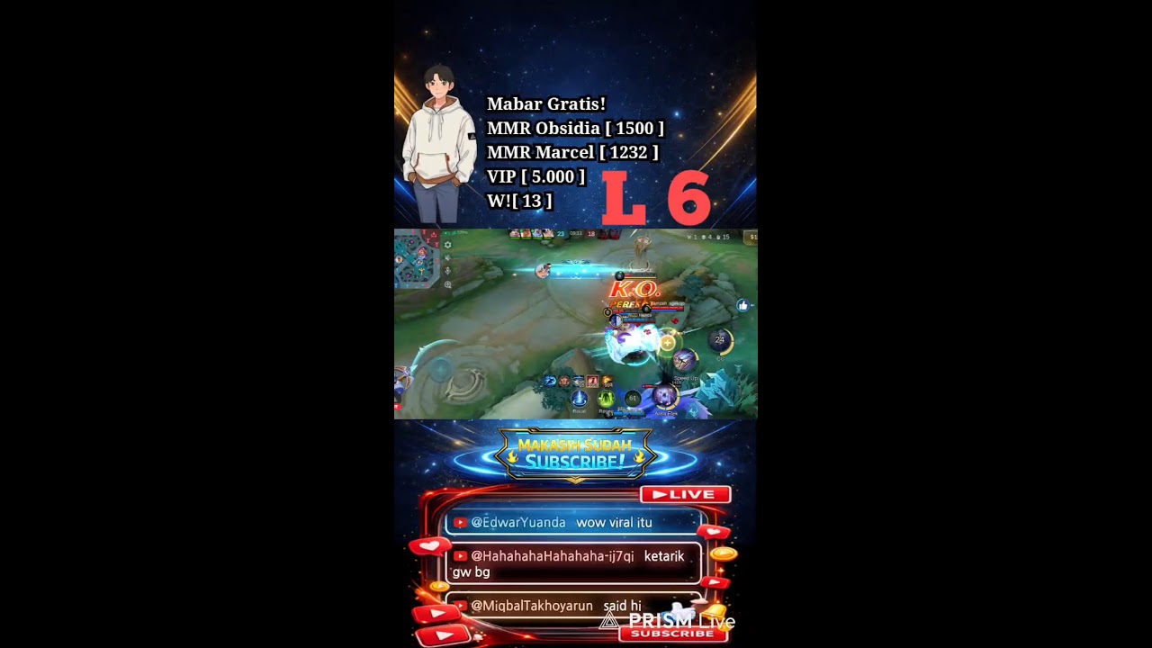 Push MMR Obsidia & Marcel!! Mabar Gratis Sampai Subuh!! #Mabar #ML #Gratis