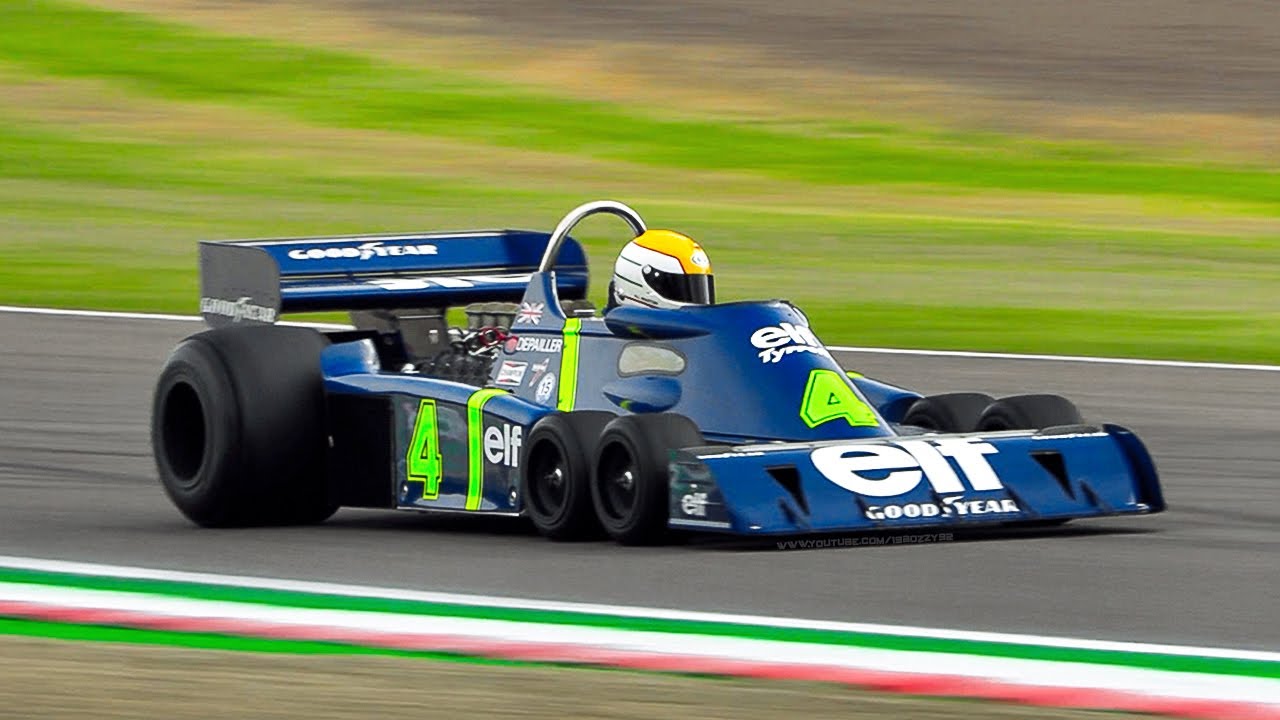 1976 Tyrrell P34: the 6-wheeled Formula 1 wonder in action at Imola - Accelerations & Pure Sound!
