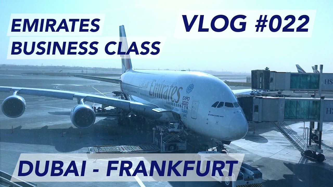 Emirates A380 Business Class Dubai to Frankfurt -  Morning trip to Germany [1080p60]