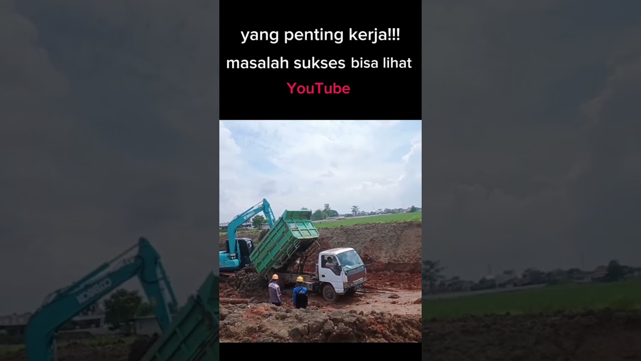 Excavator Kobelco sk75 dan dump elf main lumpur 
