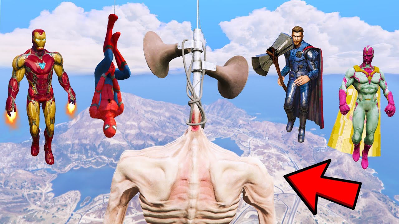 GTA 5: AVENGERS ARMY vs SIRENHEAD GOD (ENDGAME)