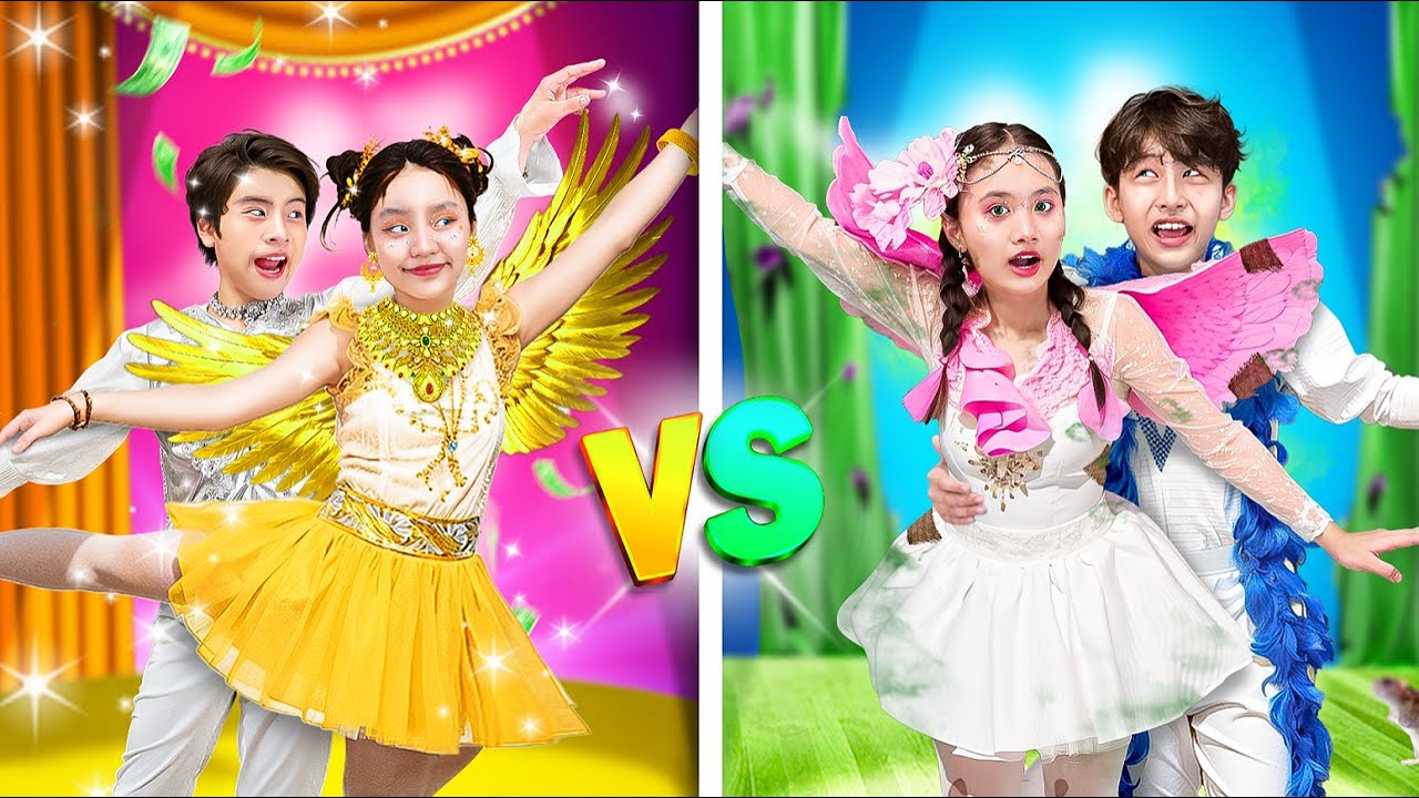 Rich Ballerina Couple Vs Poor Ballerina Couple At School! Who Will Win Ballet Contest?