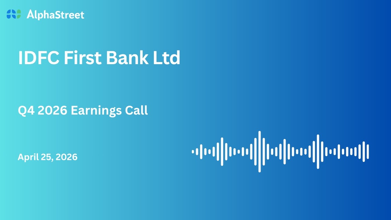 Конференц-звонок по итогам 4 квартала 2025-2026 финансового года IDFC First Bank Ltd.