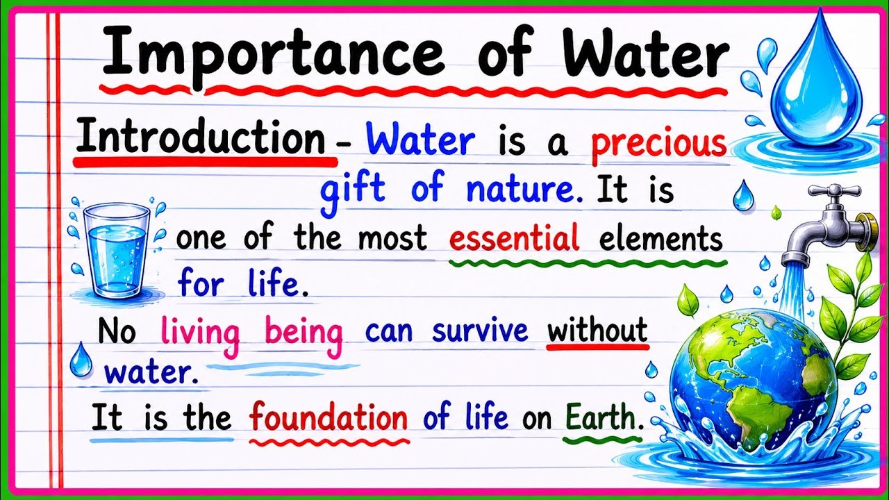 Importance of Water Essay in English | Importance of Water for Life, Health & Nature